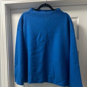 Eileen Fisher Blue Funnel Neck Sweater